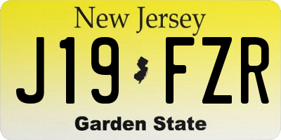 NJ license plate J19FZR