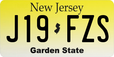 NJ license plate J19FZS