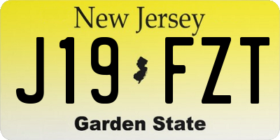 NJ license plate J19FZT