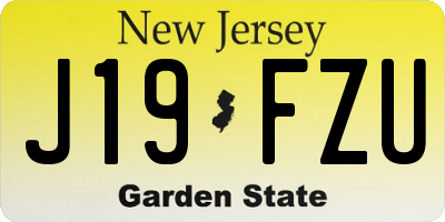 NJ license plate J19FZU