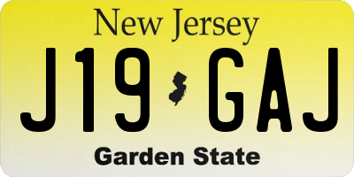 NJ license plate J19GAJ