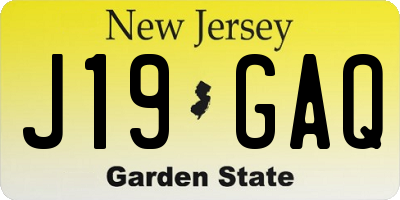 NJ license plate J19GAQ