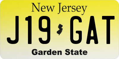 NJ license plate J19GAT