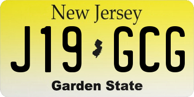 NJ license plate J19GCG