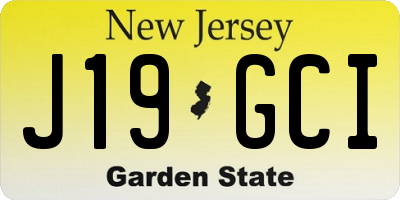 NJ license plate J19GCI
