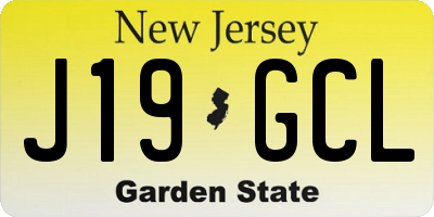NJ license plate J19GCL
