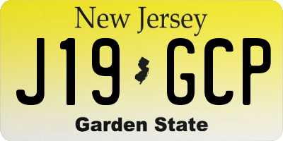 NJ license plate J19GCP