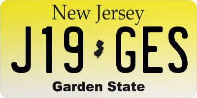 NJ license plate J19GES