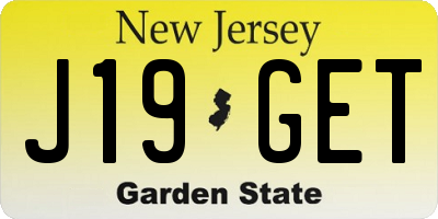 NJ license plate J19GET
