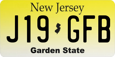 NJ license plate J19GFB
