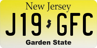 NJ license plate J19GFC