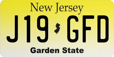 NJ license plate J19GFD