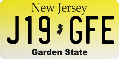 NJ license plate J19GFE