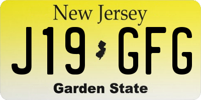 NJ license plate J19GFG