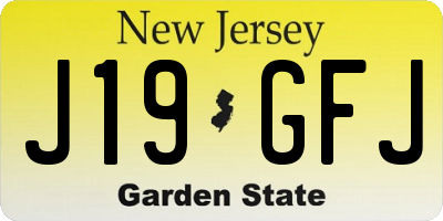 NJ license plate J19GFJ