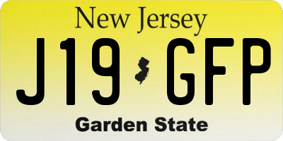NJ license plate J19GFP