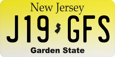 NJ license plate J19GFS