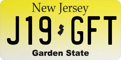 NJ license plate J19GFT