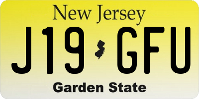 NJ license plate J19GFU