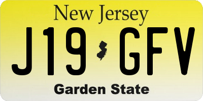 NJ license plate J19GFV