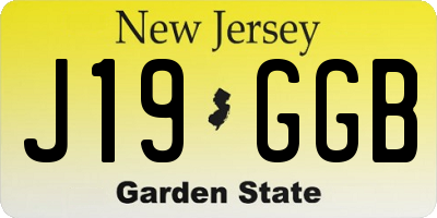 NJ license plate J19GGB