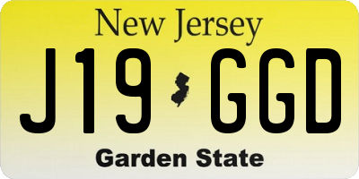 NJ license plate J19GGD