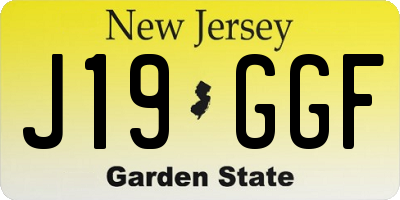 NJ license plate J19GGF
