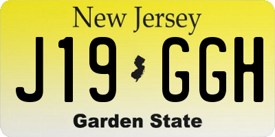 NJ license plate J19GGH