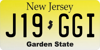 NJ license plate J19GGI