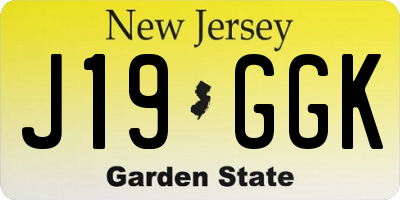 NJ license plate J19GGK