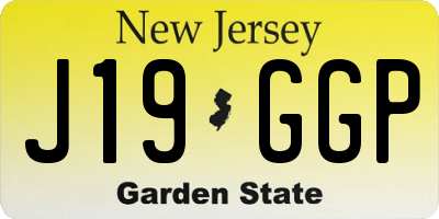 NJ license plate J19GGP