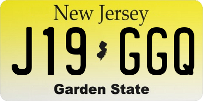 NJ license plate J19GGQ