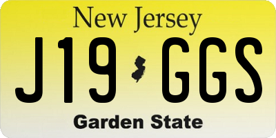 NJ license plate J19GGS