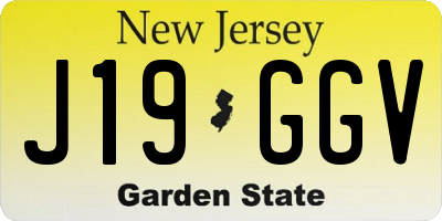 NJ license plate J19GGV