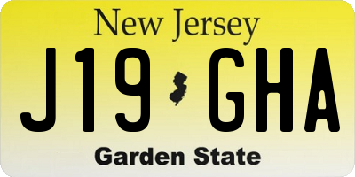 NJ license plate J19GHA