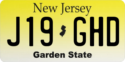 NJ license plate J19GHD