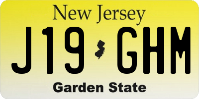NJ license plate J19GHM