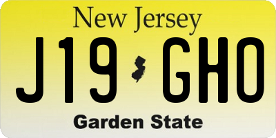 NJ license plate J19GHO
