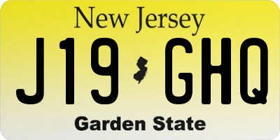NJ license plate J19GHQ