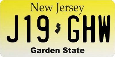 NJ license plate J19GHW