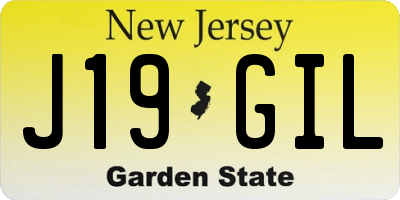 NJ license plate J19GIL