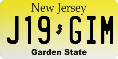 NJ license plate J19GIM