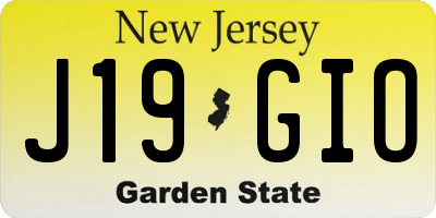 NJ license plate J19GIO