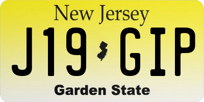 NJ license plate J19GIP