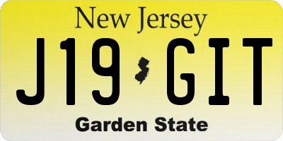 NJ license plate J19GIT