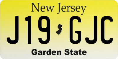 NJ license plate J19GJC