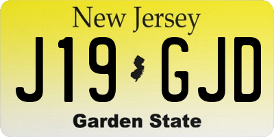 NJ license plate J19GJD