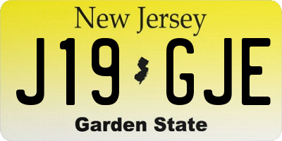 NJ license plate J19GJE