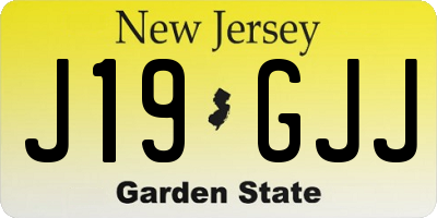 NJ license plate J19GJJ