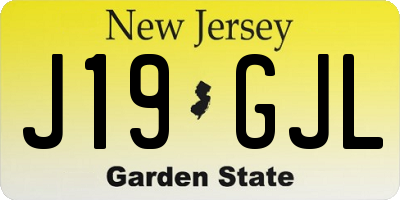 NJ license plate J19GJL